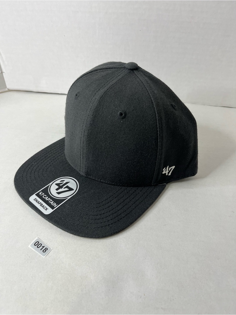 47 Black Snapback Cap with Subtle Logo